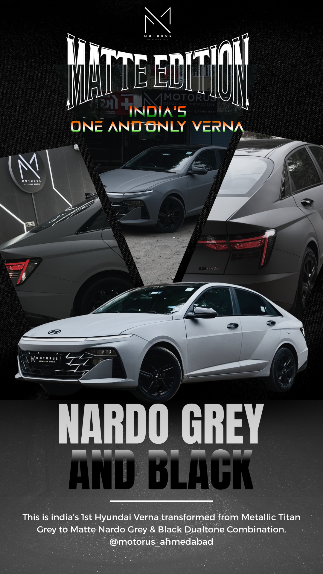 Hyundai Verna - Nardo Grey and Black